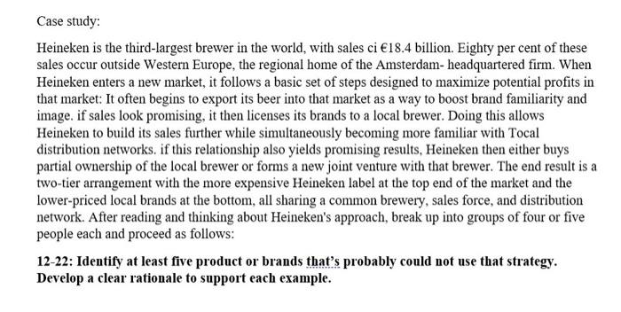 Case study: Heineken is the third-largest brewer