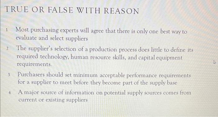 Please give ans. with 5-6 line explaination TRUE