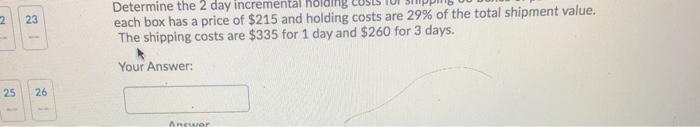 2 23 Determine the 2 day incremental holdin each