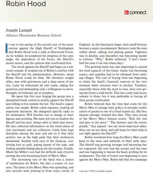 What strategic options does Robin Hood have? Is