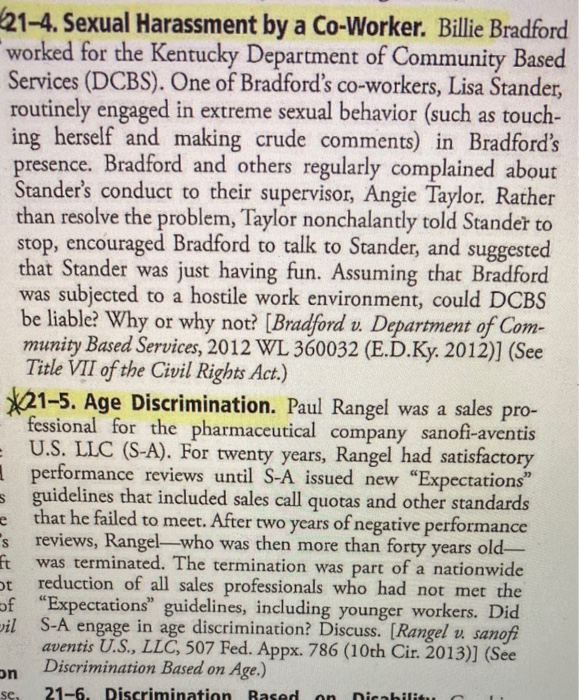 21-1. Title VII Violations. Discuss fully whether