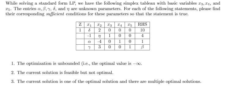 While solving a standard form LP, we have the