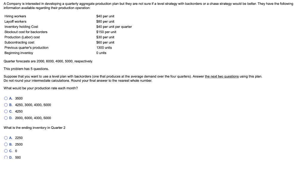 Suppose that you want to use a chase plan. Answer