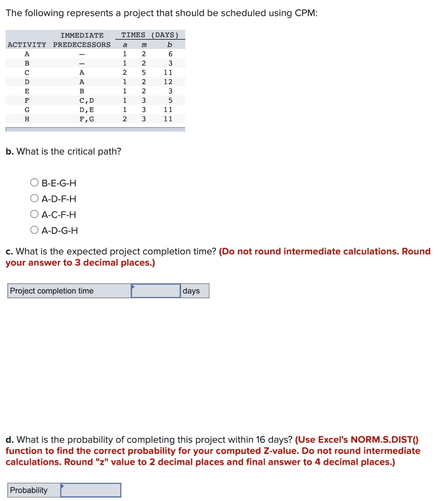 The following represents a project that should be