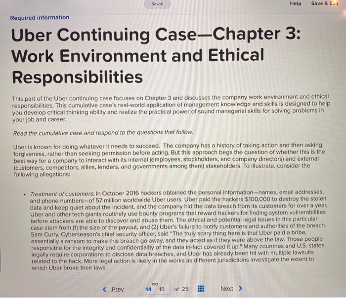 Saved Help Save & E Required information Uber