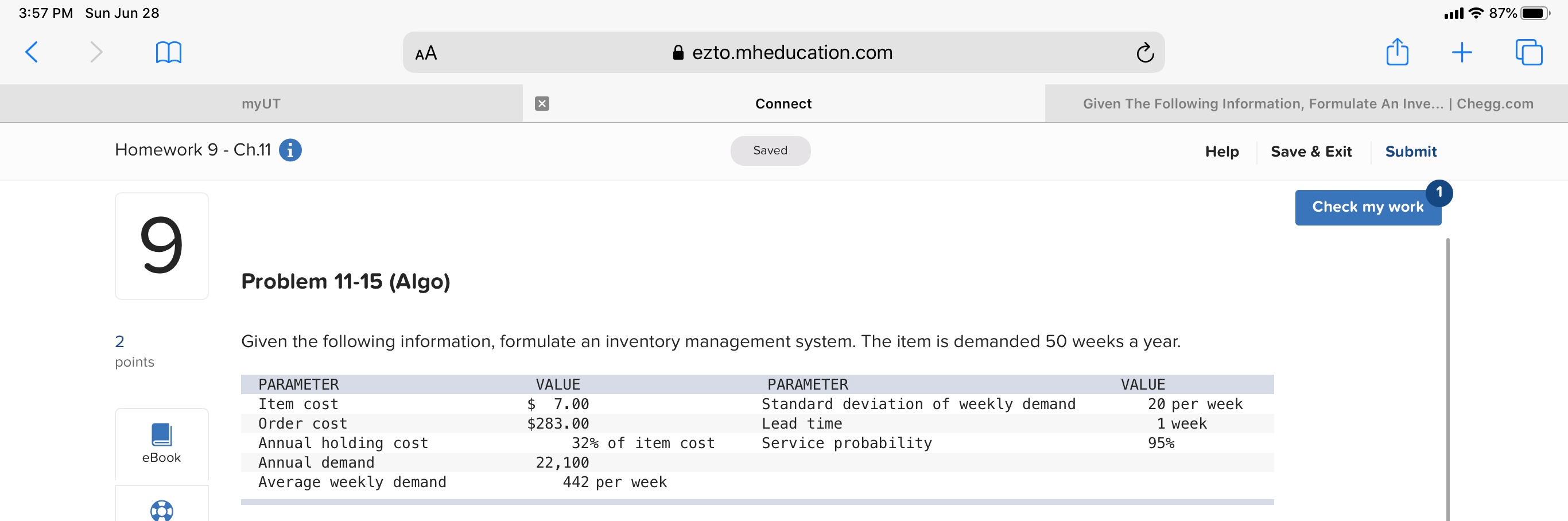 3:57 PM Sun Jun 28 Il 87% < AA