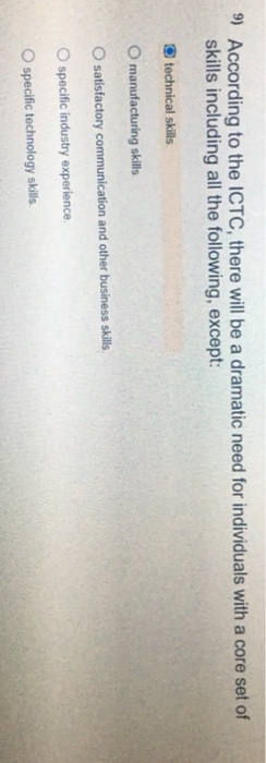 9) According to the ICTC, there will be a