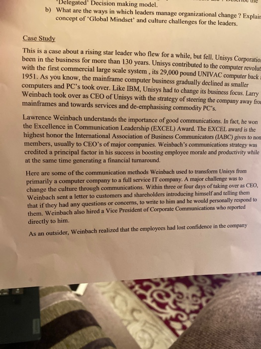 'Delegated' Decision making model. b) What are