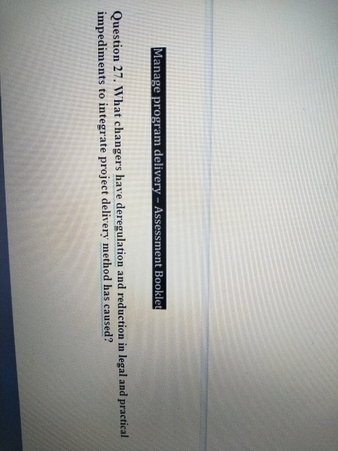 Manage program delivery - Assessment Booklet