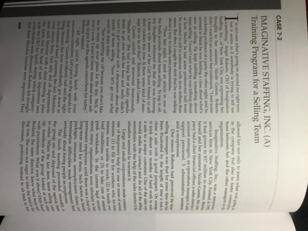 CASE 7-2 IMAGINATIVE STAFFING, INC. (A) Training