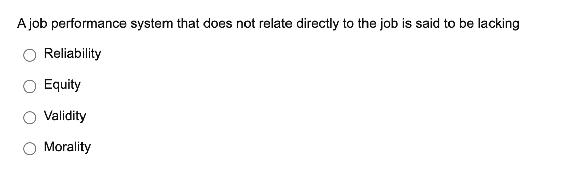 A job performance system that does not relate
