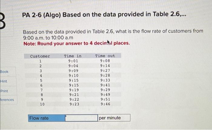 Based on the data provided in Table 2.6, what is