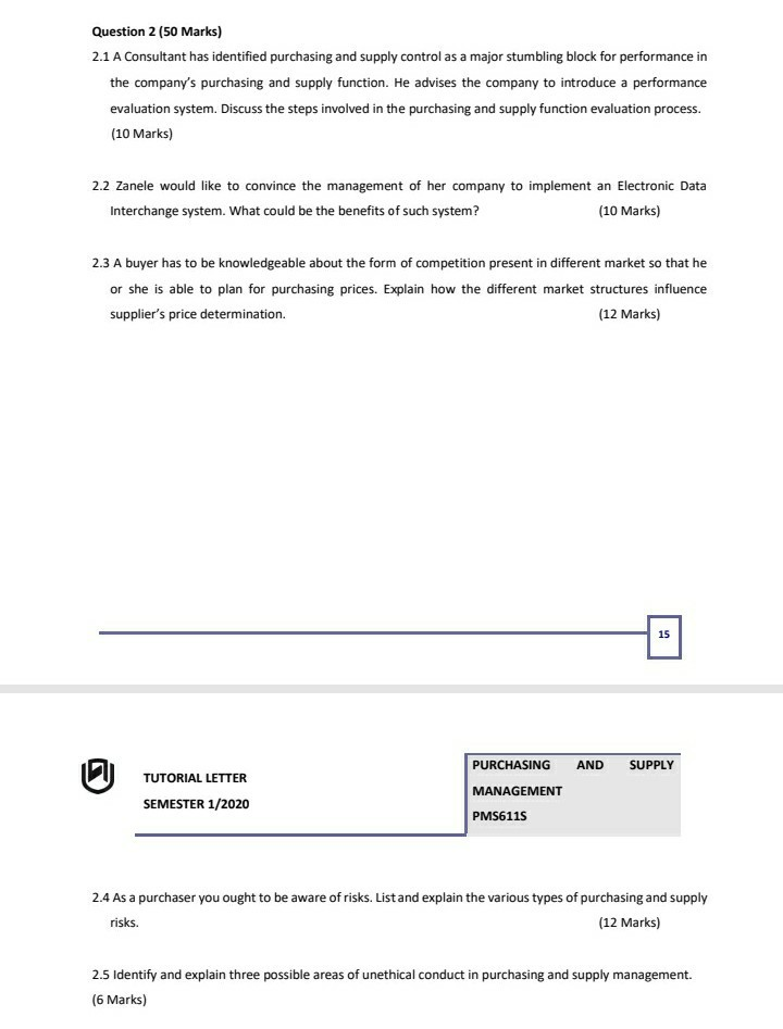 please answer all questions fully and completely