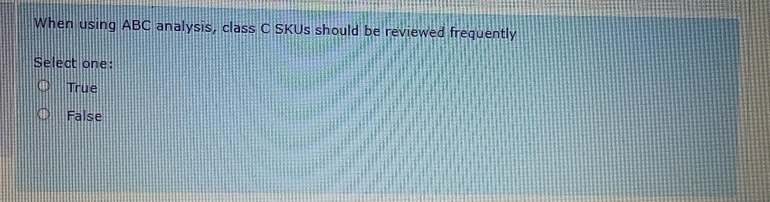 When using ABC analysis, class O SKUs should be