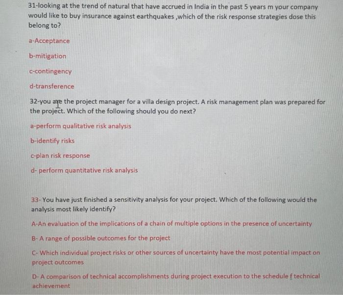 answer for me 31,32,33 write the question number