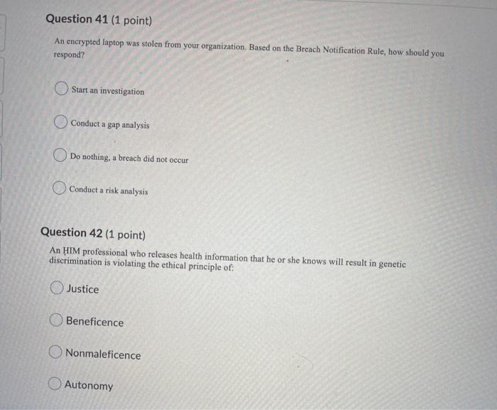 please answer asap Question 41 (1 point) An