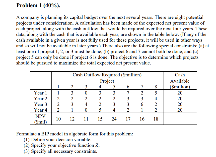 Solve it & explain in detail. ASAP ! Problem 1
