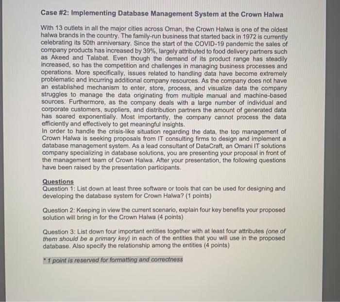 Case #2: Implementing Database Management System