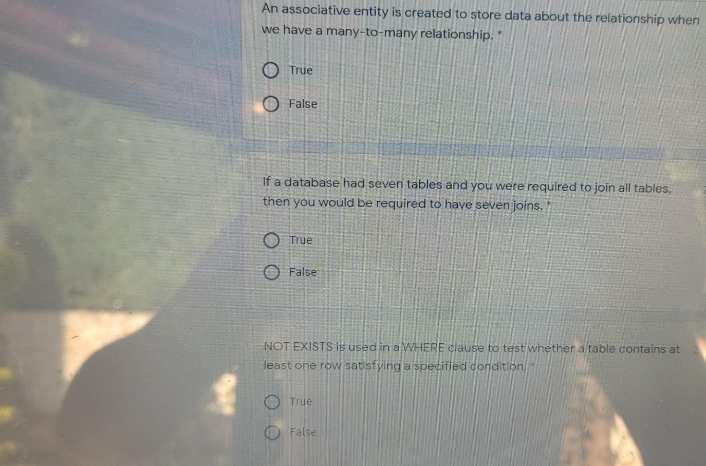 An associative entity is created to store data
