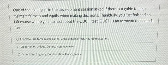 One of the managers in the development session