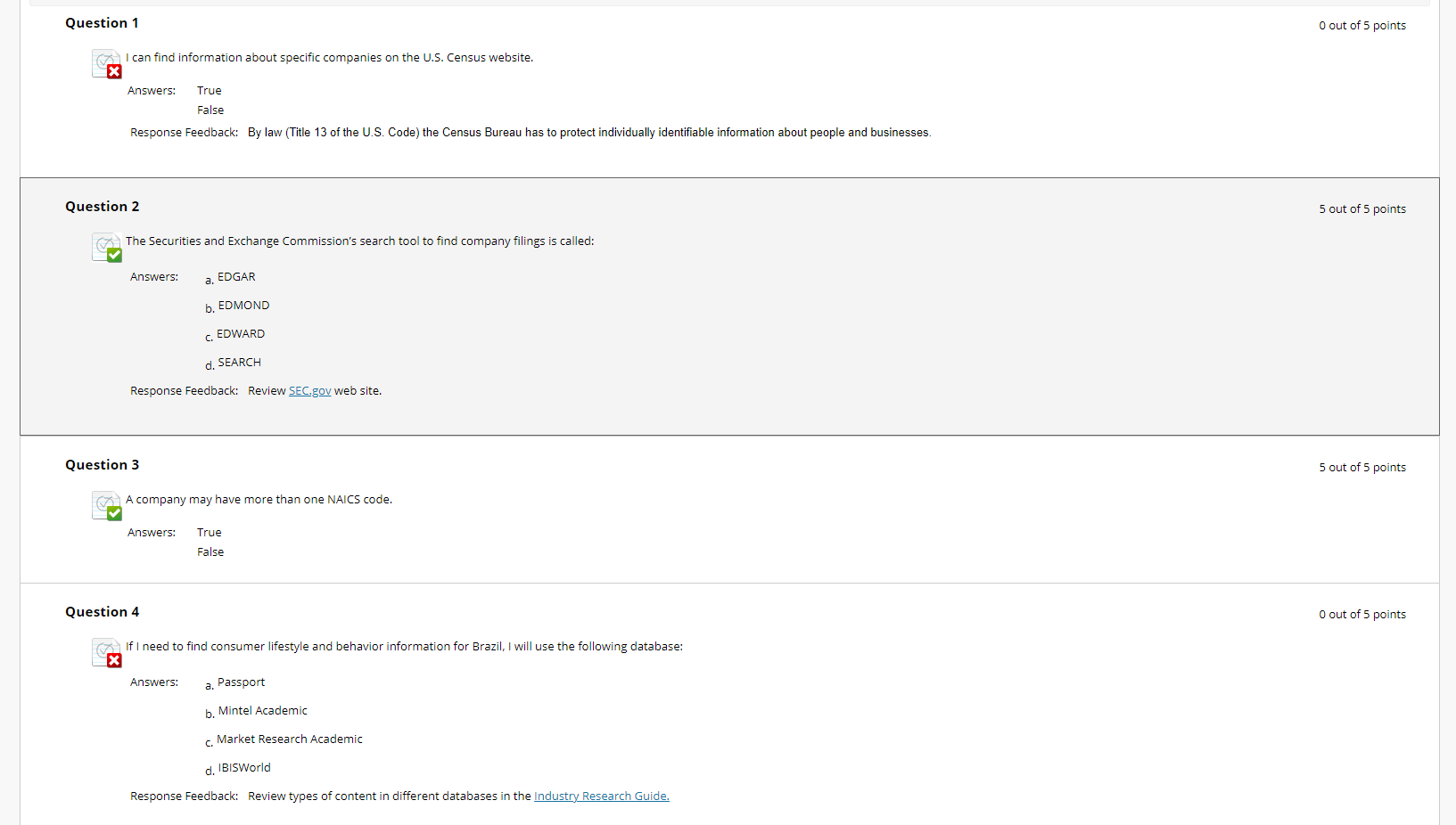 Question 1 O out of 5 points I can find