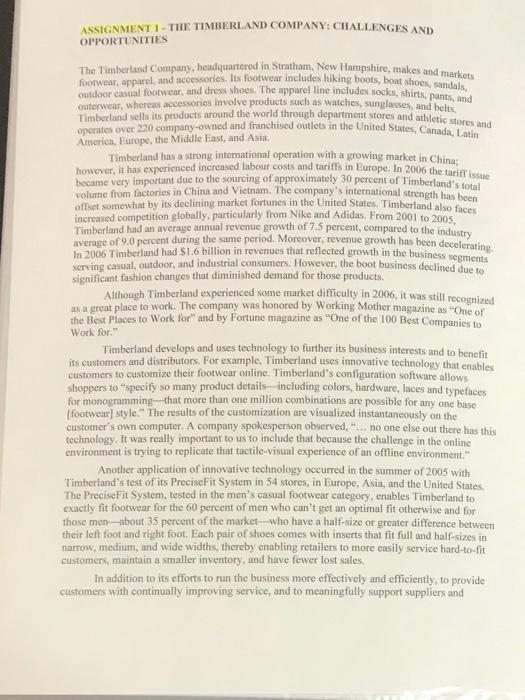 Q1. How does Timberland's commitment to social