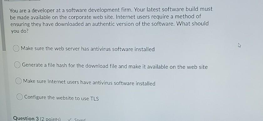 You are a developer at a software development