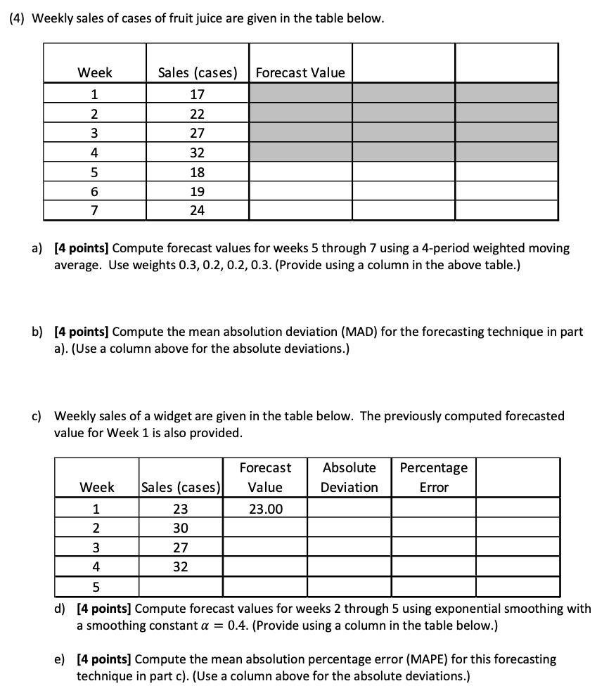 Please show step by step how you solve it! (4)
