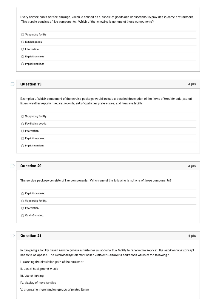 Every service has a service package, which is