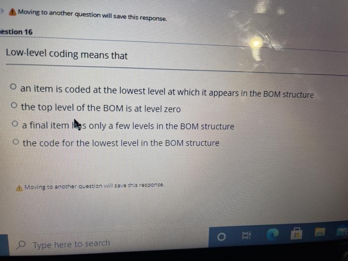 > Moving to another question will save this
