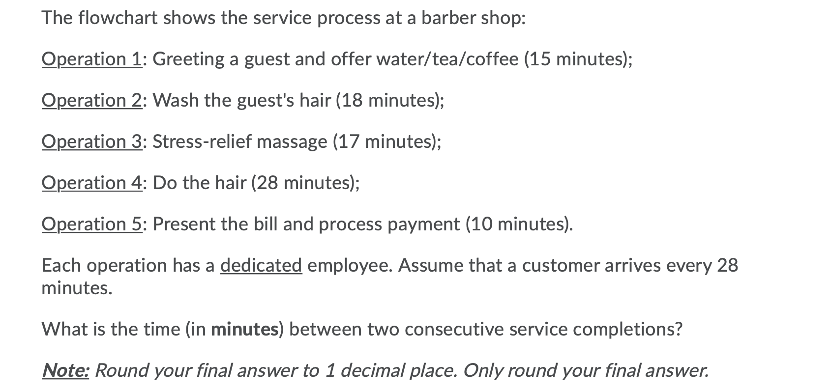The flowchart shows the service process at a