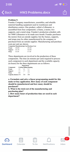 solve using excel 2:08 Back HW3 Problems.docx