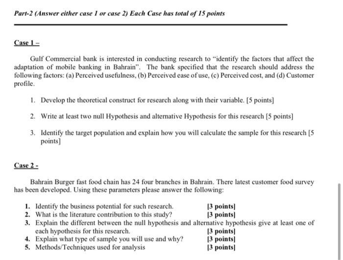 BFRM 498 Part-2 (Answer either case I or case 2)