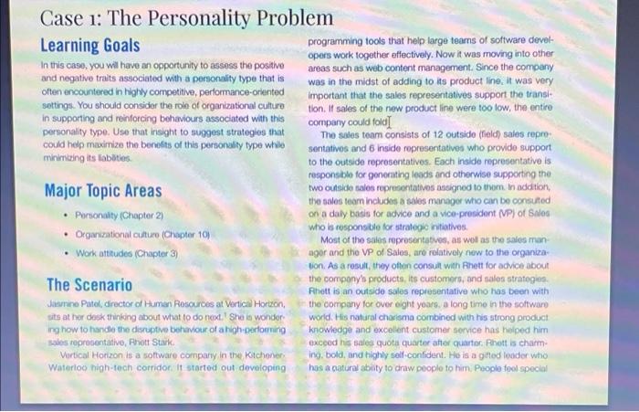 can you make a case study? Case 1: The