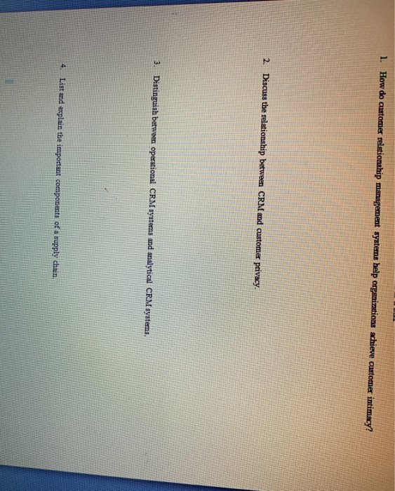 1. How do austomer relationship management