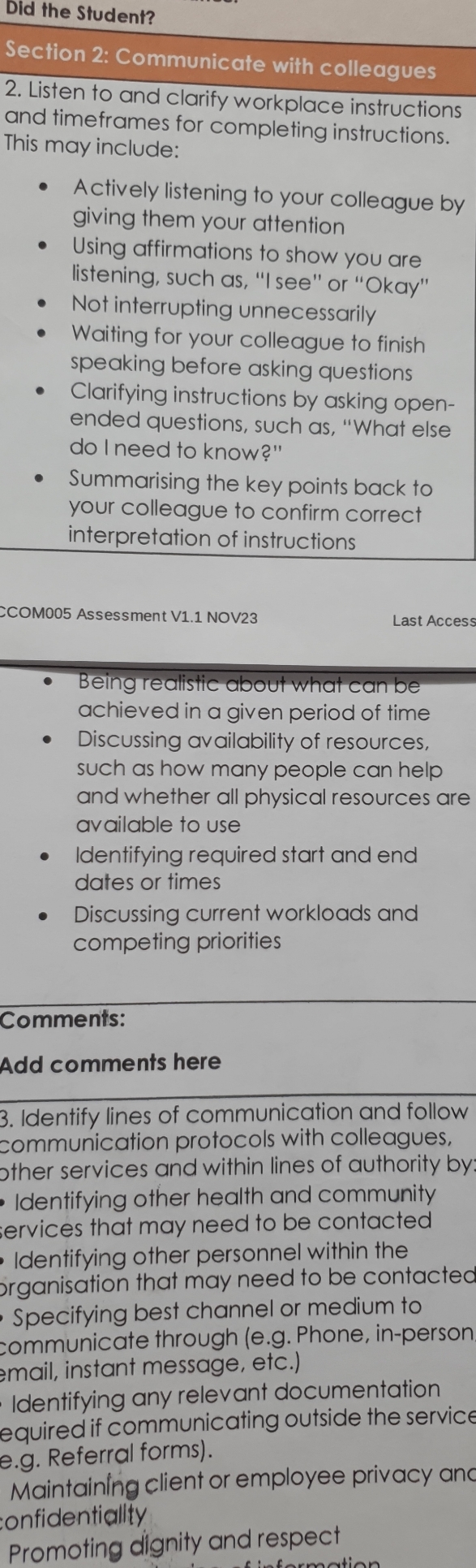 please answer all this questions thanks. Did the