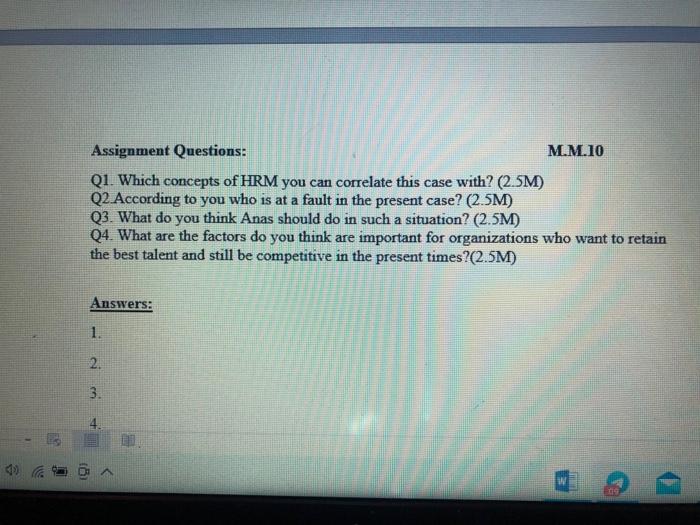 " .. Read the case given and answer the