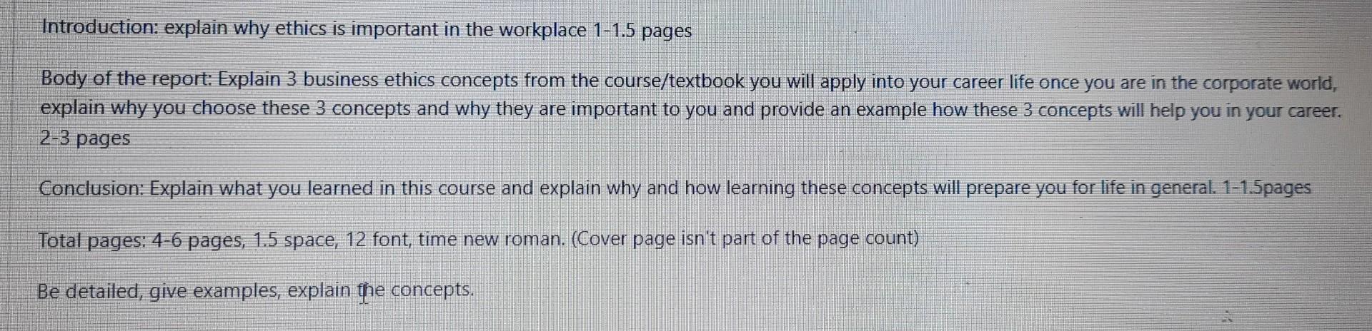 Introduction: explain why ethics is important in