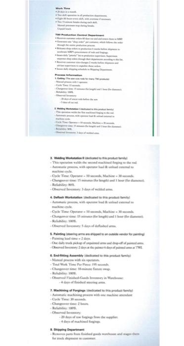 Value Stream Map for the case presented below