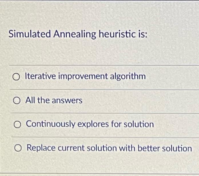 Simulated Annealing heuristic is: 0 Iterative