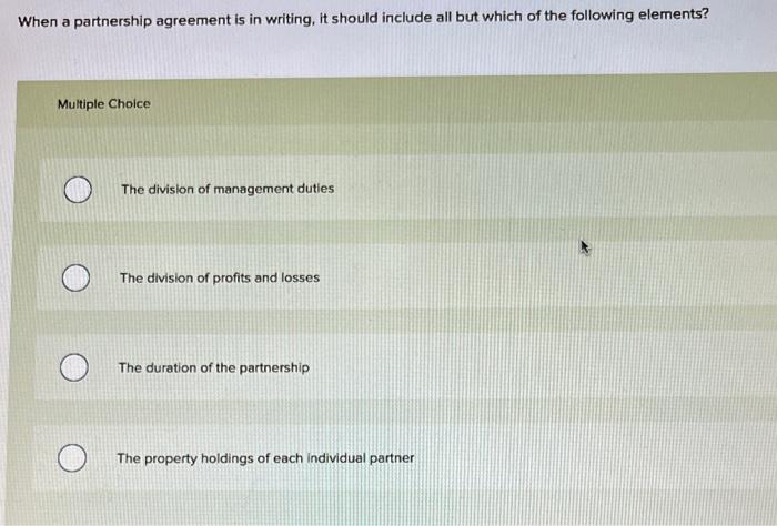 When a partnership agreement is in writing, it