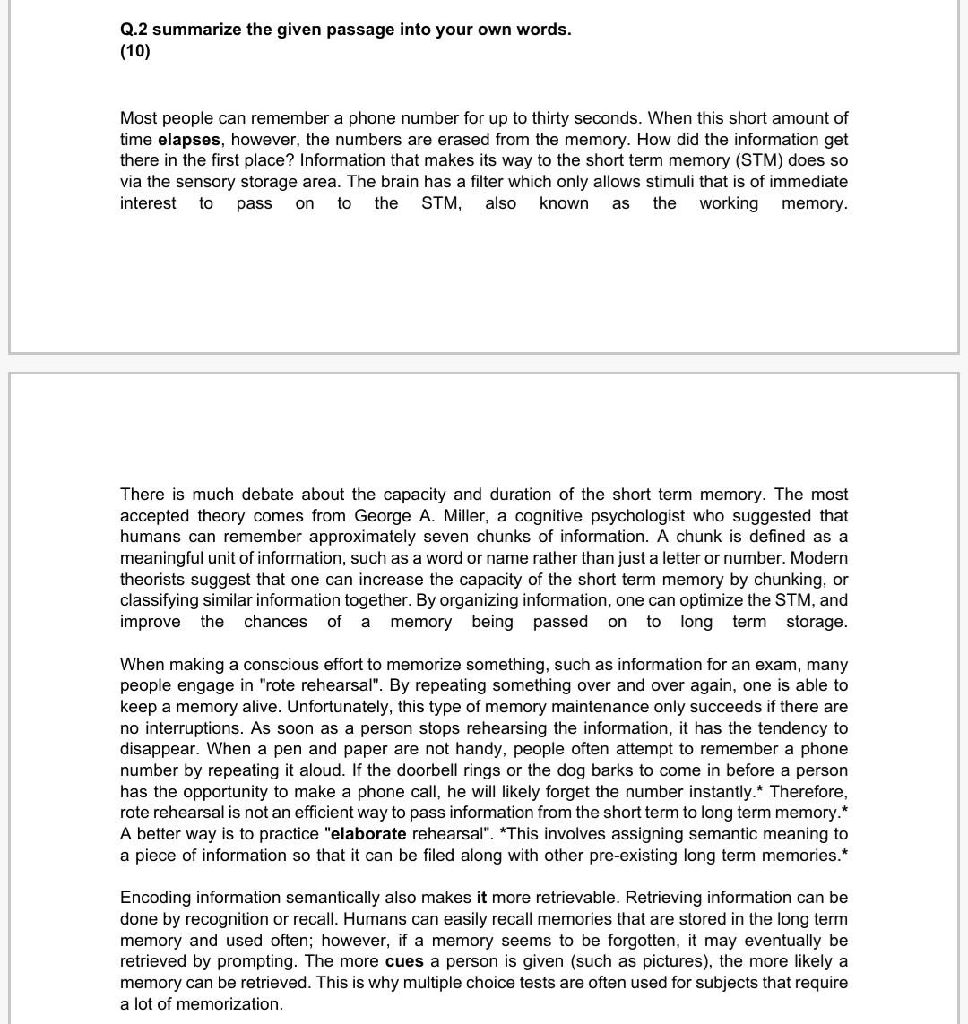 Its urgent pls..answer it quickly Q.2 summarize