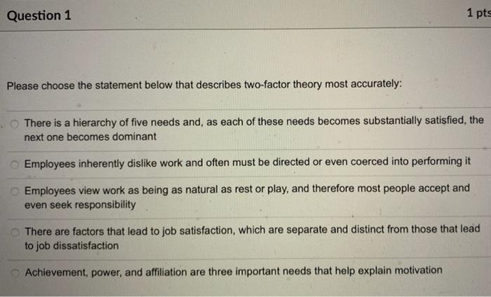 Please choose the statement below that describes