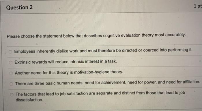 Please choose the statement below that describes