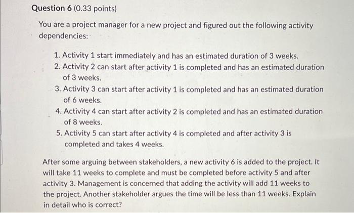 Calculate the expected activity duration using