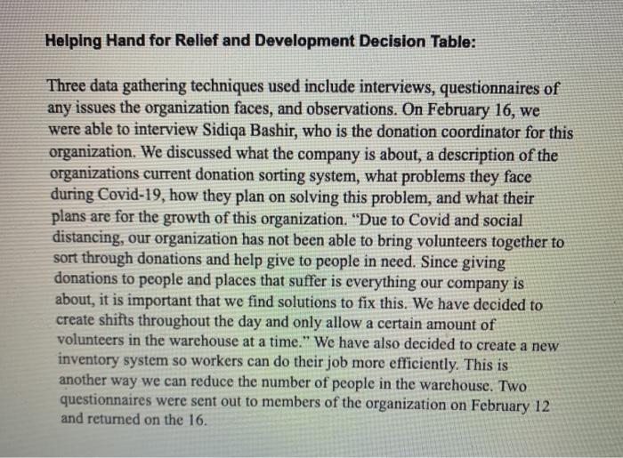 PLEASE HELP URGENT! Construct a decision table