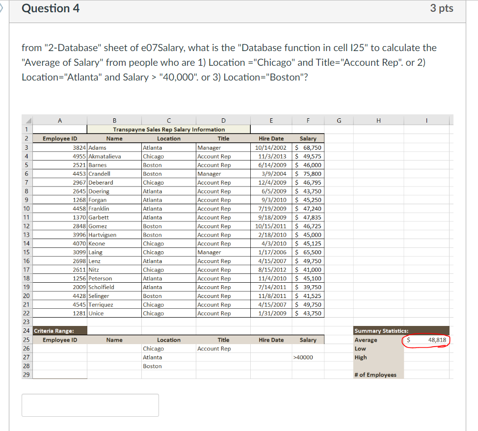 from "2-Database" sheet of e07Salary, what is the