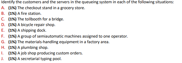 Identify the customers and the servers in the