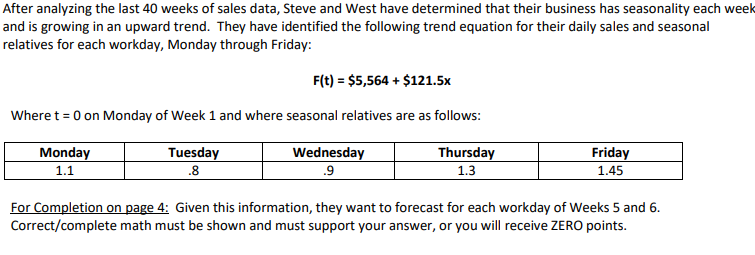 After analyzing the last 40 weeks of sales data,