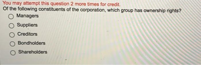 You may athempl this question 2 more umes for